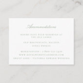 Sage Green Floral Wedding Accommodations Informatiekaartje (Voorkant)
