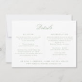 Sage Green Floral Wedding Details Kaart (Voorkant)