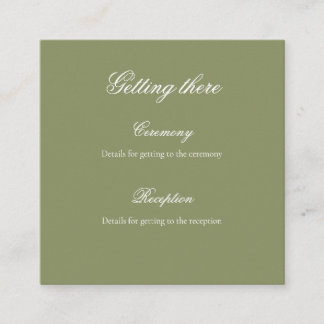 Sage Green Floral Wedding Gift Tag Informatiekaartje