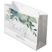 Sage Green Floral Wedding Groot Cadeauzakje (Voorkant Gekanteld)