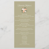 Sage Green Floral Wedding Menu Kaart (Voorkant)