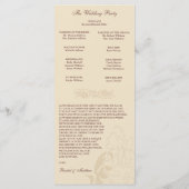 Sage Green Floral Wedding Programme Programma (Achterkant)