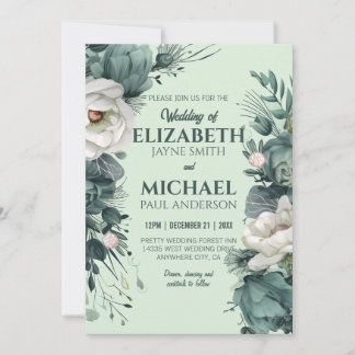 Sage Green Floral Wedding Roos Soft Greenery Color Kaart