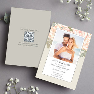 Sage Green Floral Wedding Save the Date Foto