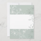 Sage Green Floral Wedding Save the Date Kaart (Achterkant)