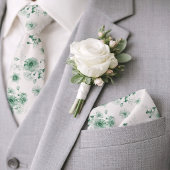 Sage Green Floral Wedding Tie Stropdas