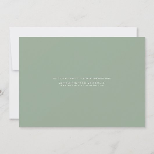 Sage Green Florida Carte Moderne Script minimalist (Dos)
