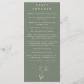 Sage Green Flower Cotton Floral Wedding Programme (Dos)