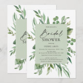 Sage Green Foliage Bridal Shower Kaart (Voorkant / Achterkant)