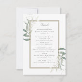 Sage green foliage bruiloft trouwgegevens omsluiti RSVP kaartje (Voorkant)