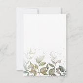 Sage green foliage bruiloft trouwgegevens omsluiti RSVP kaartje (Achterkant)