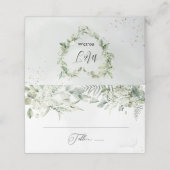 Sage Green Foliage Eucalyptus Botanical Weddenscha (Buitenkant ongevouwen)