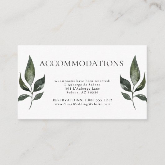 Sage Green Foliage Guest Accommodations Informatiekaartje (Voorkant)