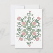 Sage Green Folk Floral Wedding RSVP (Dos)