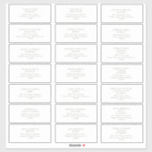 Sage Green Font Guest Address Sticker (Vel)