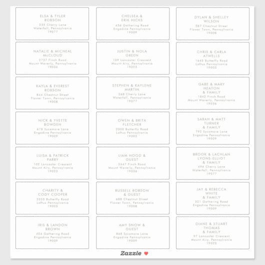 Sage Green Font Guest Address Sticker (Vel)