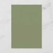 Sage Green French Floral with QR Code Wedding Informatiekaartje (Achterkant)