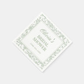 Sage Green French Vintage Floral Bridal Shower Servet (Hoek)