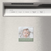 Sage Green Fun Script Hello Baby Magnet (In Situ (Lave-vaisselle))