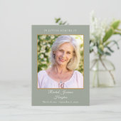 Sage Green Funérailles Memorial Photo Cartes de pr (Debout devant)