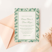 Sage Green Garden Chinoiserie Wedding Invitation
