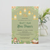 Sage Green Garden Floral Ramadan Iftar Invitation Kaart (Staand voorkant)