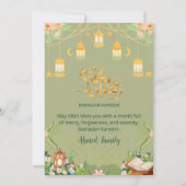 Sage Green Garden Floral Ramadan Iftar Invitation Kaart (Achterkant)