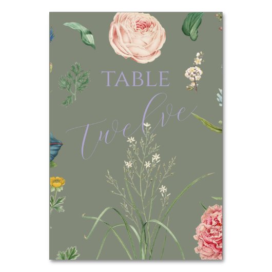 Sage Green Garden Mariage Numéro de table (Par défaut)