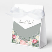 Sage Green Garden Rozen Vrijgezellenfeest Bedankdoosjes (Voorkant Zijde)