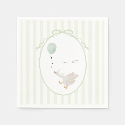 Sage Green Gekke Goose Party servetten (Voorkant)