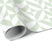 Sage Green Geometric Deco Cube Pattern Cadeaupapier (Rol Hoek)