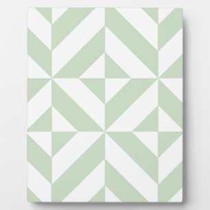 Sage Green Geometric Deco Cube Pattern Fotoplaat