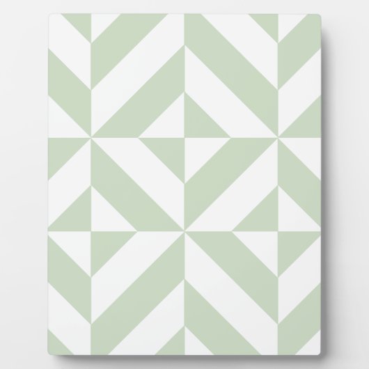 Sage Green Geometric Deco Cube Pattern Fotoplaat (Voorkant)