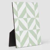 Sage Green Geometric Deco Cube Pattern Fotoplaat (Zijkant)
