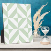 Sage Green Geometric Deco Cube Pattern Fotoplaat (Zijkant)