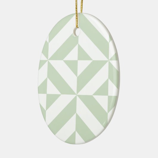 Sage Green Geometric Deco Cube Pattern Keramisch Ornament (Links)