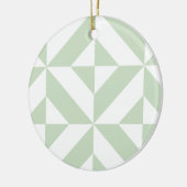 Sage Green Geometric Deco Cube Pattern Keramisch Ornament (Links)