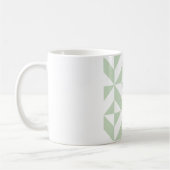 Sage Green Geometric Deco Cube Pattern Koffiemok (Links)