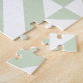 Sage Green Geometric Deco Cube Pattern Legpuzzel (Zijkant)