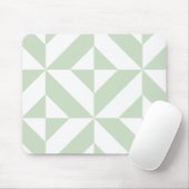 Sage Green Geometric Deco Cube Pattern Muismat (Met muis)