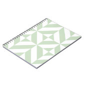 Sage Green Geometric Deco Cube Pattern Notitieboek (Linkerzijde)
