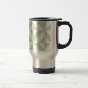 Sage Green Geometric Deco Cube Pattern Reisbeker