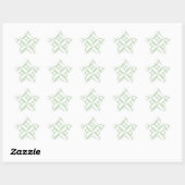 Sage Green Geometric Deco Cube Pattern Ster Sticker (Vel)