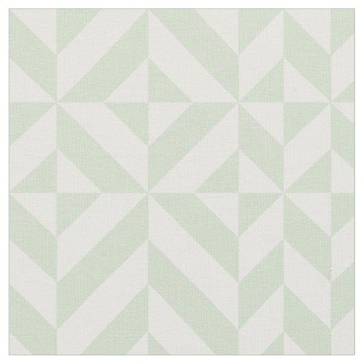 Sage Green Geometric Deco Cube Pattern Stof (Close Up)