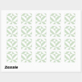 Sage Green Geometric Deco Cube Pattern Vierkante Sticker (Vel)
