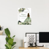 Sage Green Géométrique Quinceañera Affiche de bien (Bureau à domicile)