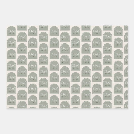 Sage Green gepersonaliseerd Afstuderen Inpakpapier Vel (Voorkant 3)