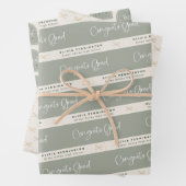 Sage Green gepersonaliseerd Afstuderen Inpakpapier Vel (In situ)