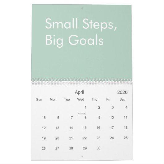 Sage Green gepersonaliseerde offerte modern minima Kalender (Apr 2026)
