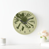 Sage Green Gerbera Grote Klok (Huis)